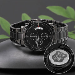 Engraved Watch We've Got Your Six (Charcoal Black) – Men's Watch