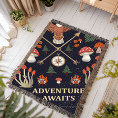 Adventure Awaits - Woven Blanket